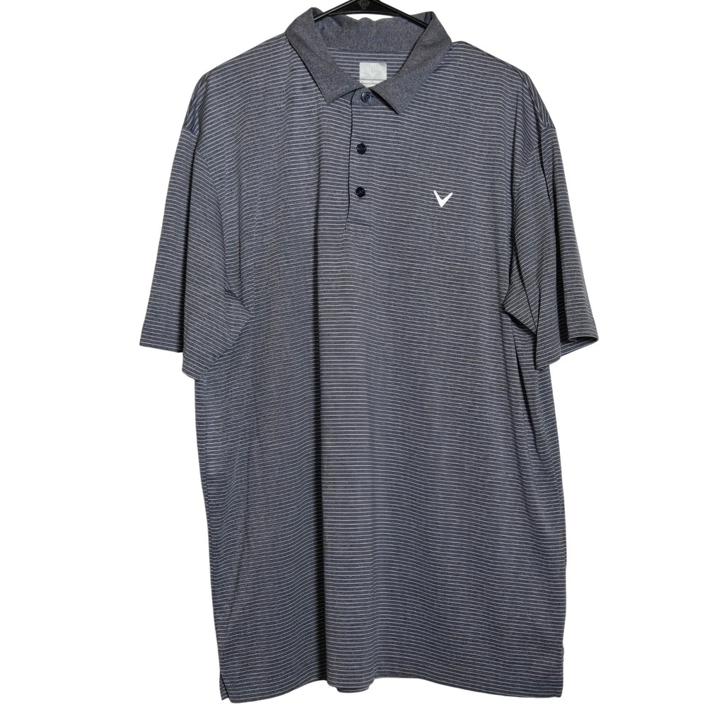 Callaway Opti-Dri Mens Striped Performance Golf Polo Shirt XL Outdoor Active